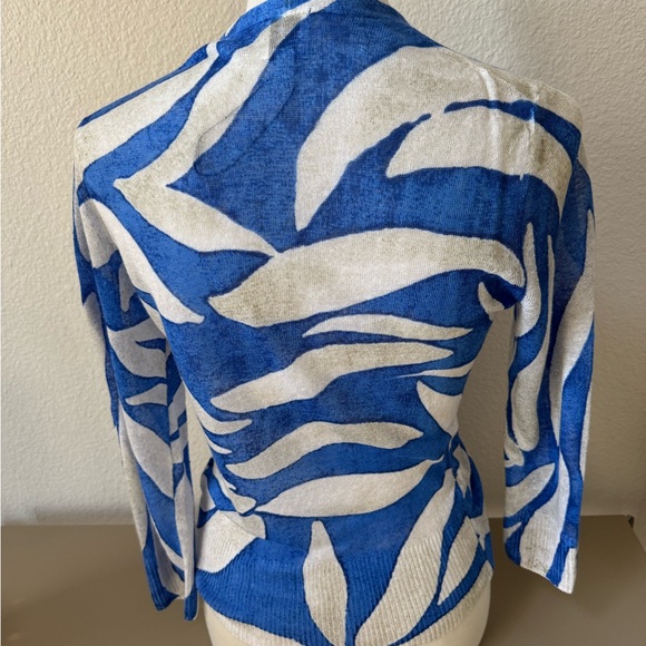 NIC+ZOE Blue and White Knit Cardigan - Picture 4 of 5